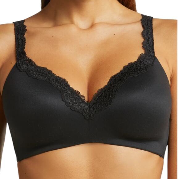 ^NWOT Wacoal Women's Softly Styled Wire Free T-Shirt Black Bra – Sz 34DDD - Picture 1 of 10
